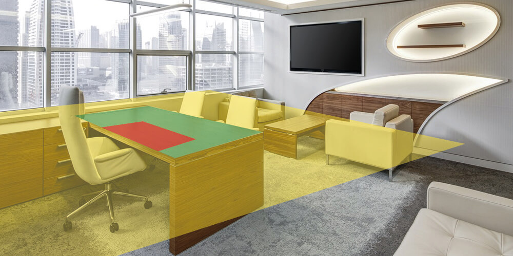 couches d'&eacute;clairage du lieu de travail