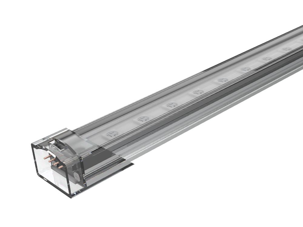 Barra LED RGB com corpo em aluminio e lente clear