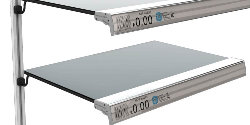 Shelf LED Eco em alumínio ligada a calha mangética branca