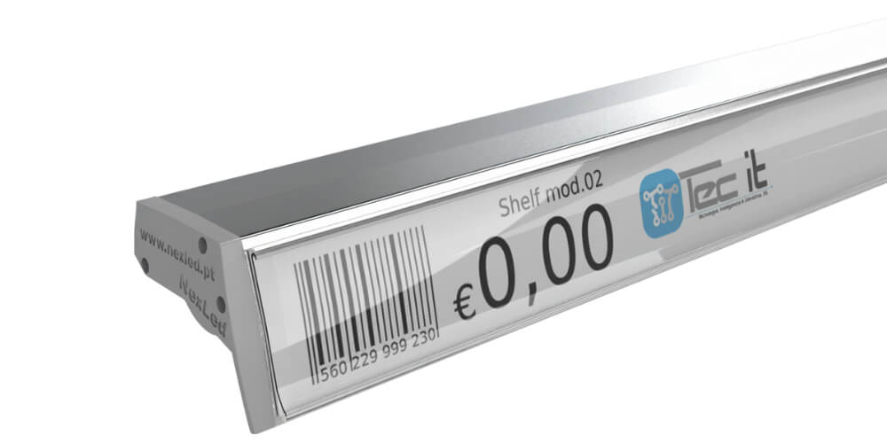 Shelf LED em alumínio com prateleira de vidro